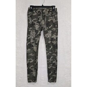 Roma Studio Women's Y2K Size M Camo Jogger Pants Casual Drawstring  Distressed